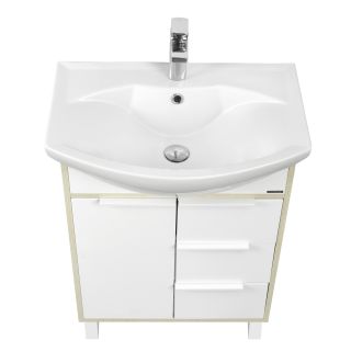 Тумба под раковину Акватон Рико 65см белый/ясень фабрик 1A213301RIB90